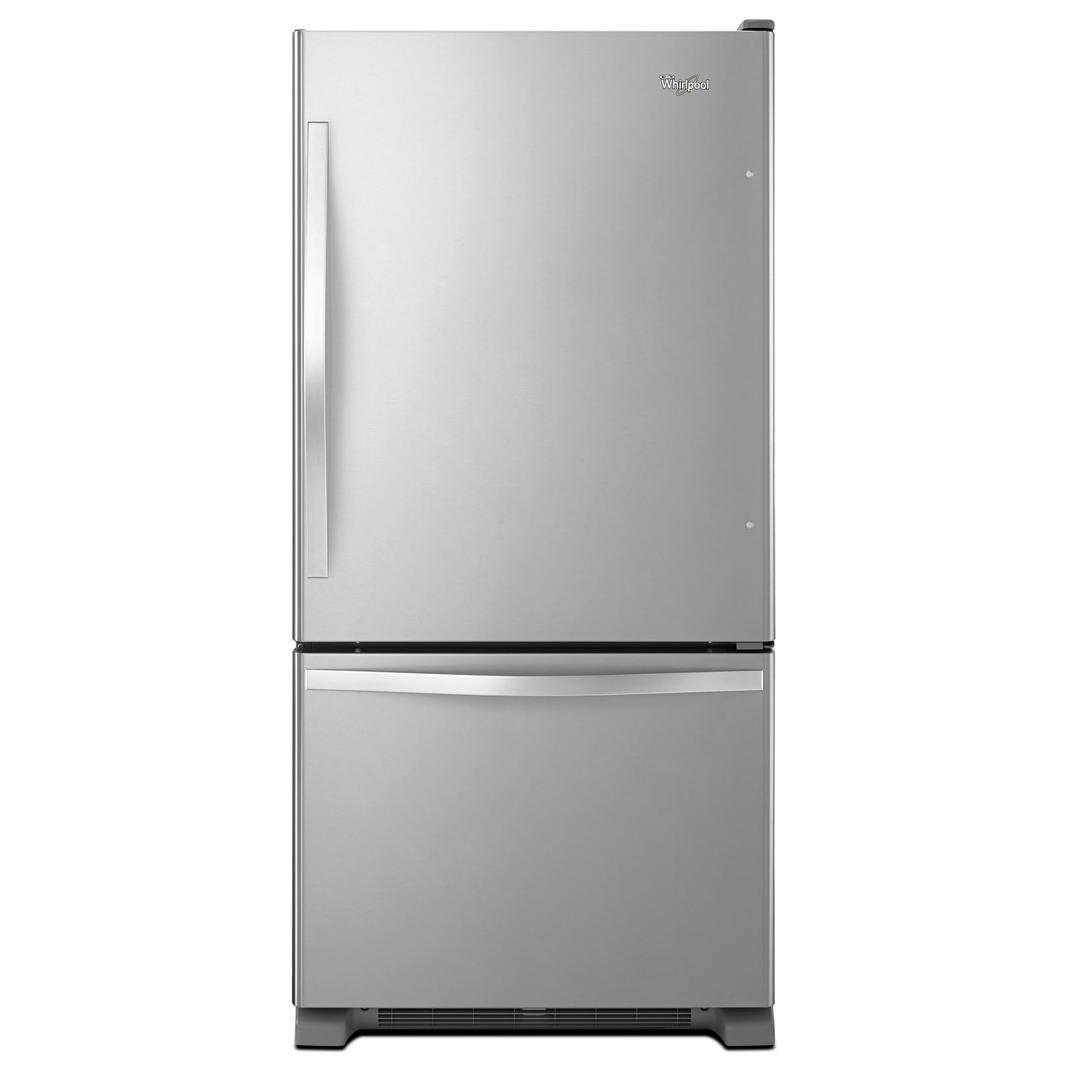 Whirlpool - 29.75 Inch 18.67 cu. ft Bottom Mount Refrigerator in Stainless - WRB329RFBM