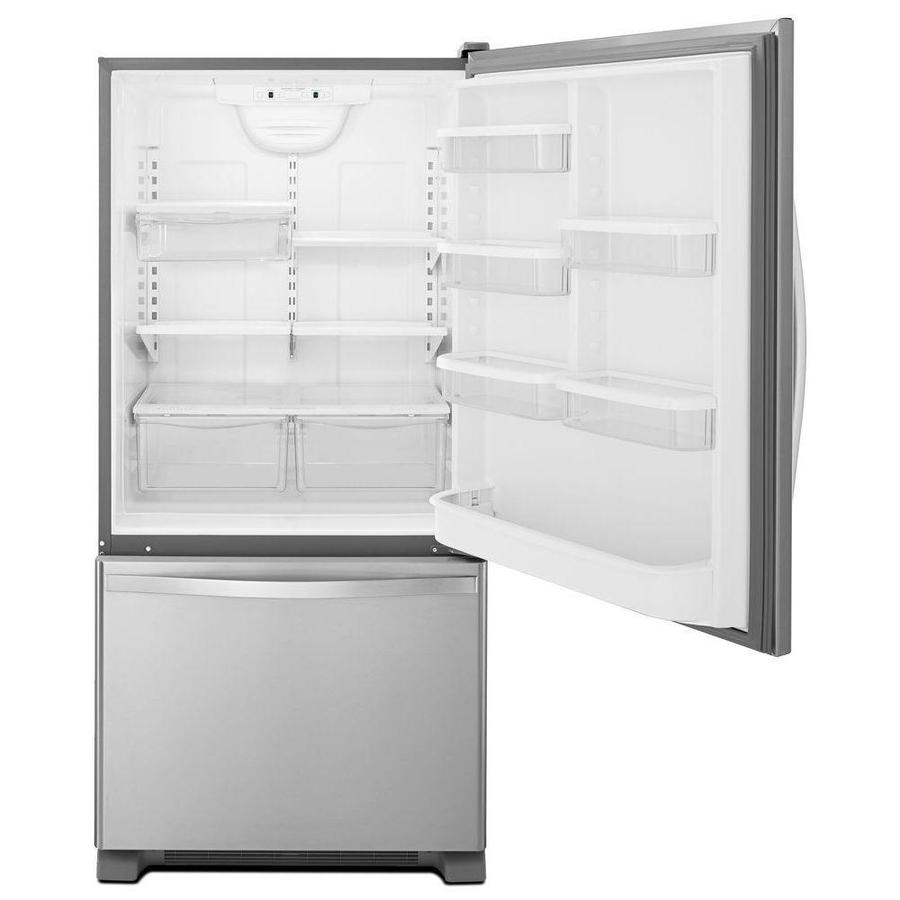 Whirlpool - 29.75 Inch 18.67 cu. ft Bottom Mount Refrigerator in Stainless - WRB329RFBM