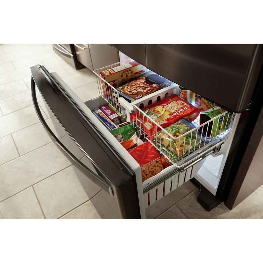 Whirlpool - 35.6 Inch 24.7 cu. ft French Door Refrigerator in Black Stainless - WRF555SDHV