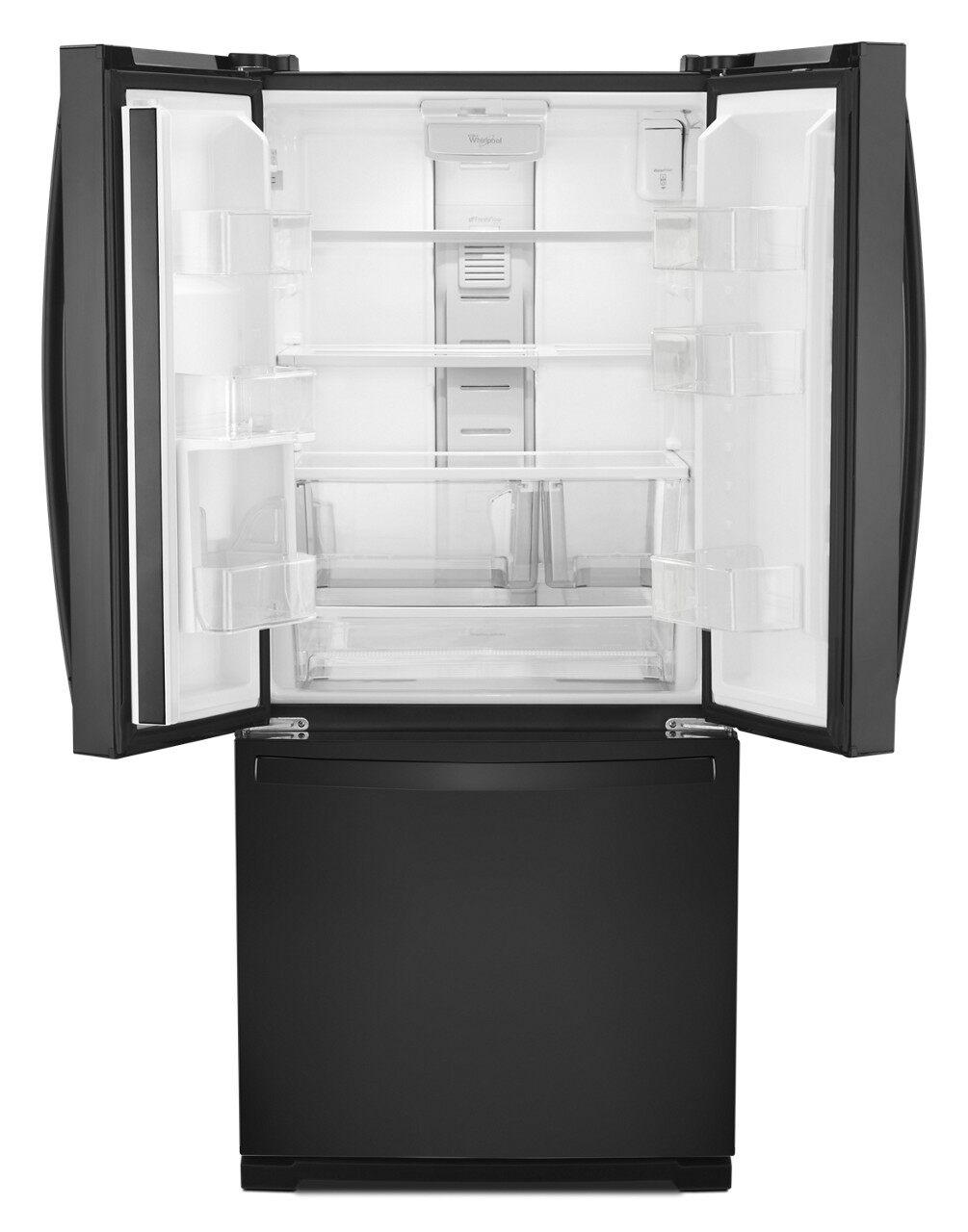 Whirlpool - 30 Inch 19.7 cu. ft French Door Refrigerator in Black - WRF560SEHB