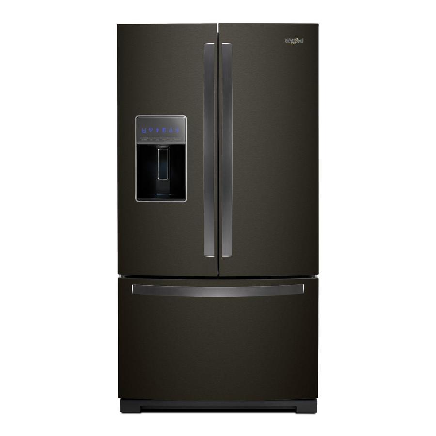 Whirlpool - 35.6875 Inch 27 cu. ft French Door Refrigerator in Black Stainless - WRF757SDHV