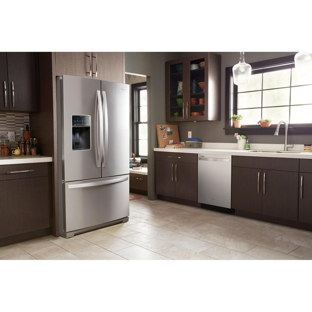 Whirlpool - 35.7 Inch 26.8 cu. ft French Door Refrigerator in Stainless - WRF757SDHZ