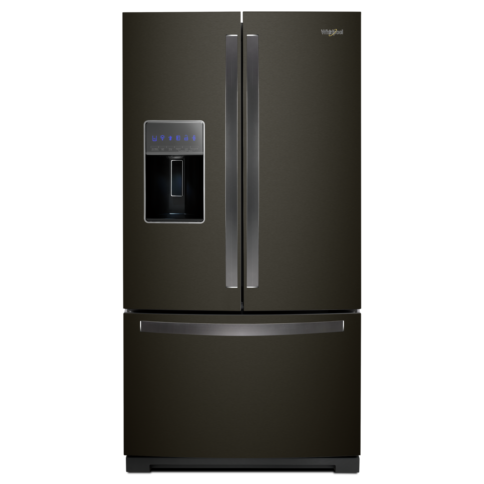 Whirlpool - 35.69 Inch 27 cu. ft French Door Refrigerator in Black Stainless - WRF767SDHV