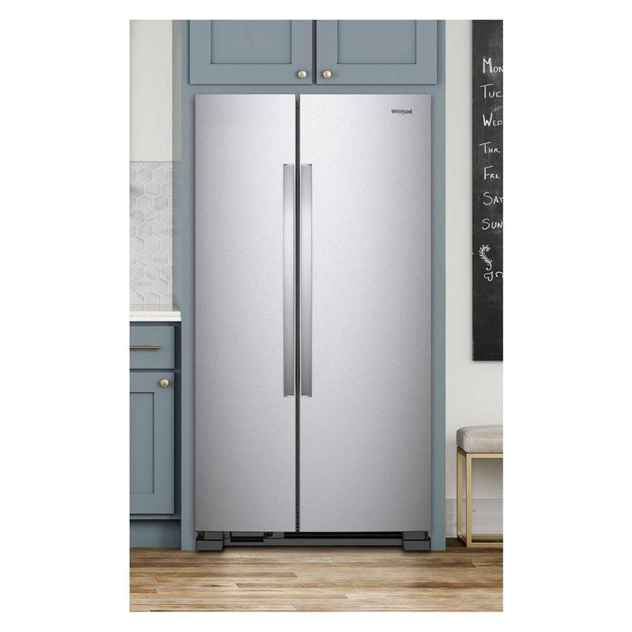 Whirlpool - 32.8 Inch 21.6 cu. ft Side by Side Refrigerator in Stainless - WRS312SNHM