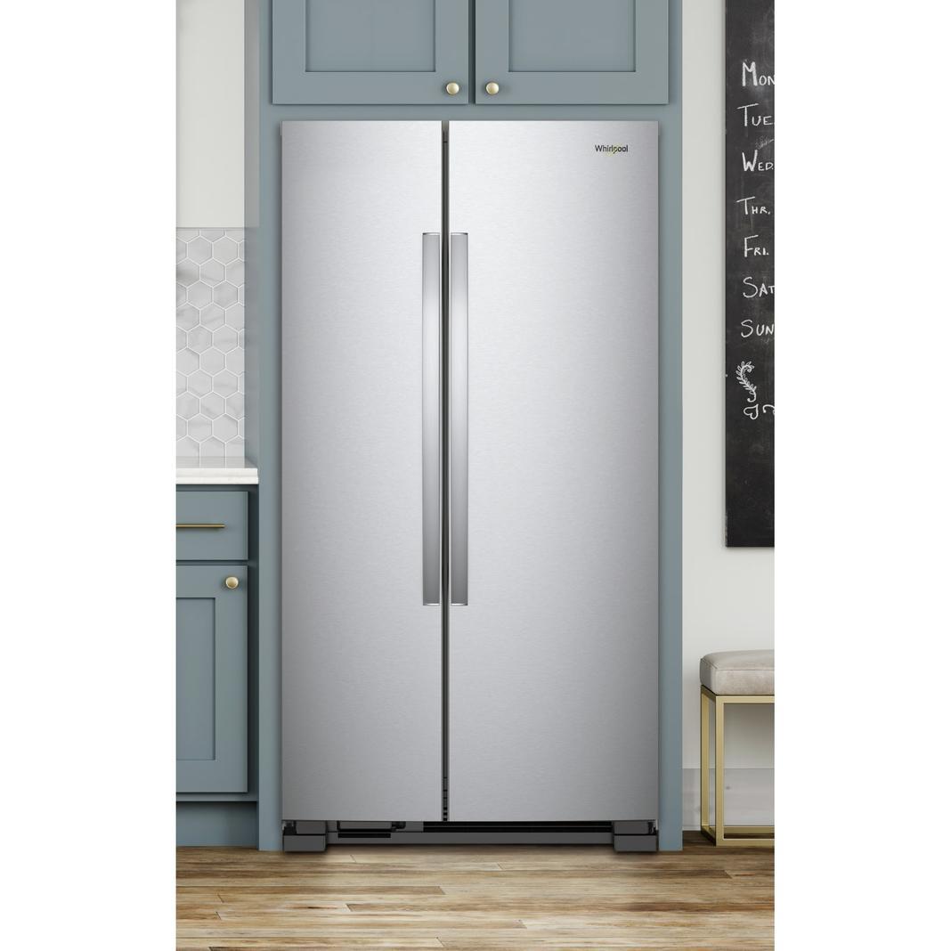 Whirlpool - 35.875 Inch 25 cu. ft Side by Side Refrigerator in Stainless - WRS315SNHM