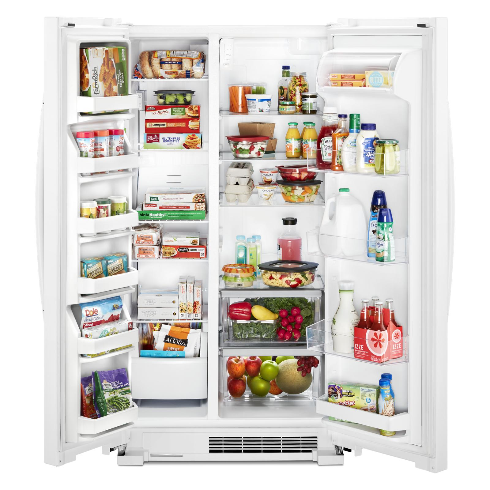 Whirlpool - 35.875 Inch 25 cu. ft Side by Side Refrigerator in White - WRS315SNHW