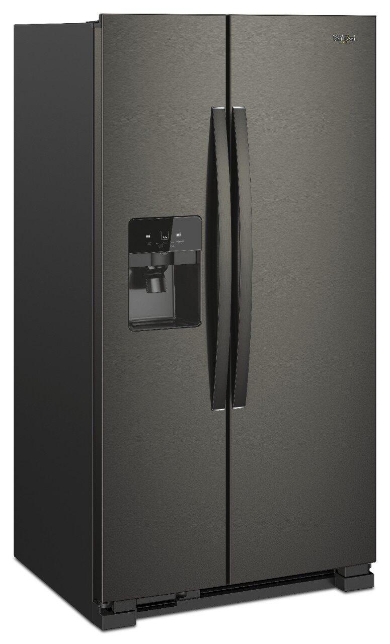 Whirlpool - 32.75 Inch 21 cu. ft Side by Side Refrigerator in Black Stainless - WRS321SDHV