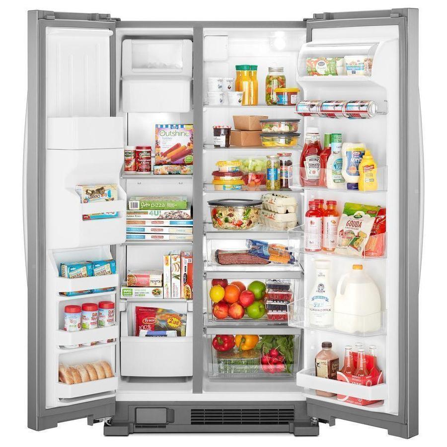 Whirlpool - 32.75 Inch 21.4 cu. ft Side by Side Refrigerator in  Stainless - WRS321SDHZ
