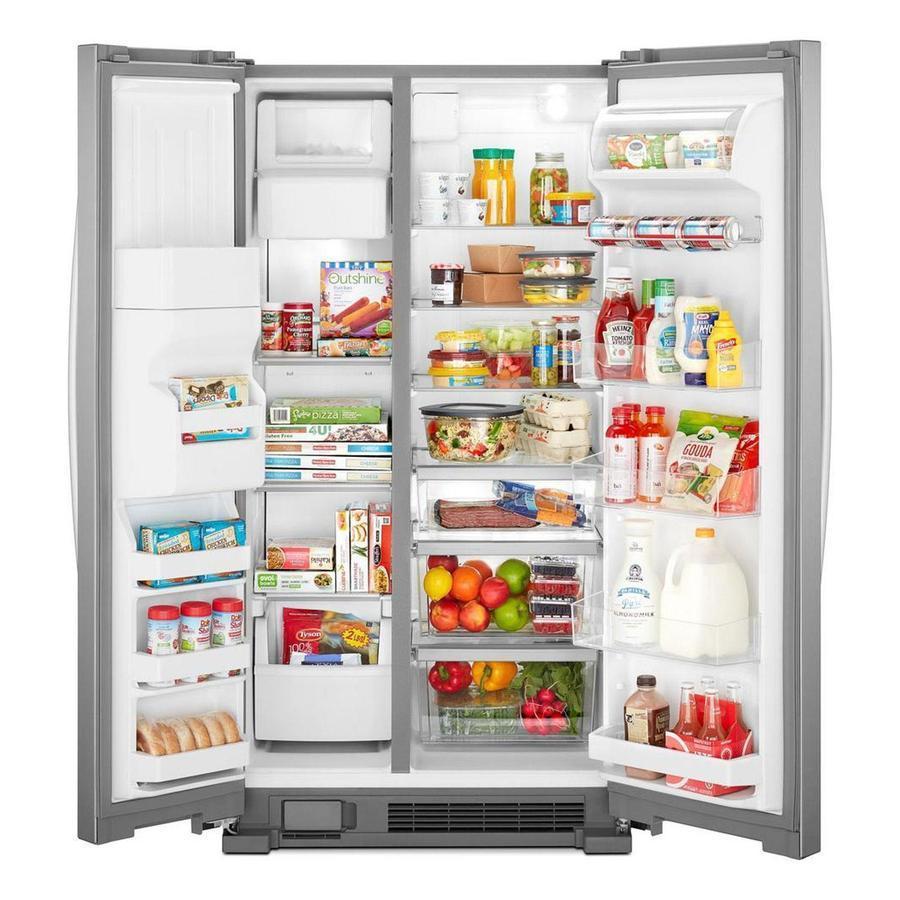 Whirlpool - 35.9 Inch 24.6 cu. ft Side by Side Refrigerator in Stainless - WRS325SDHZ