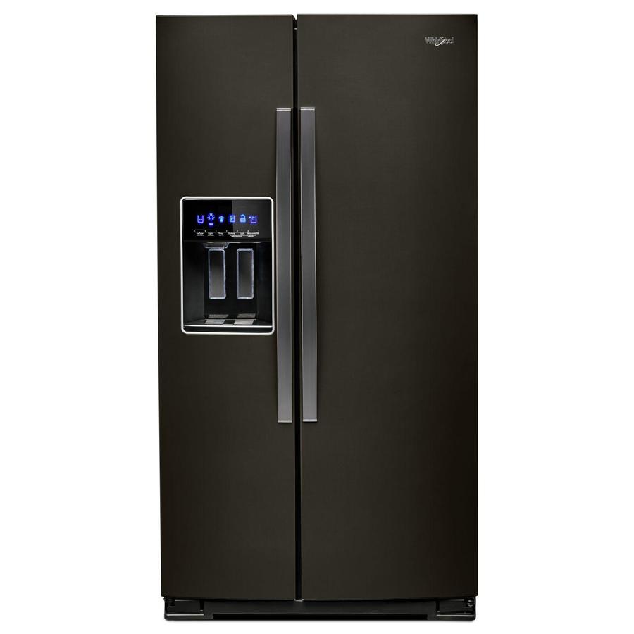 Whirlpool - 36 Inch 21 cu. ft Side by Side Refrigerator in Black Stainless - WRS571CIHV