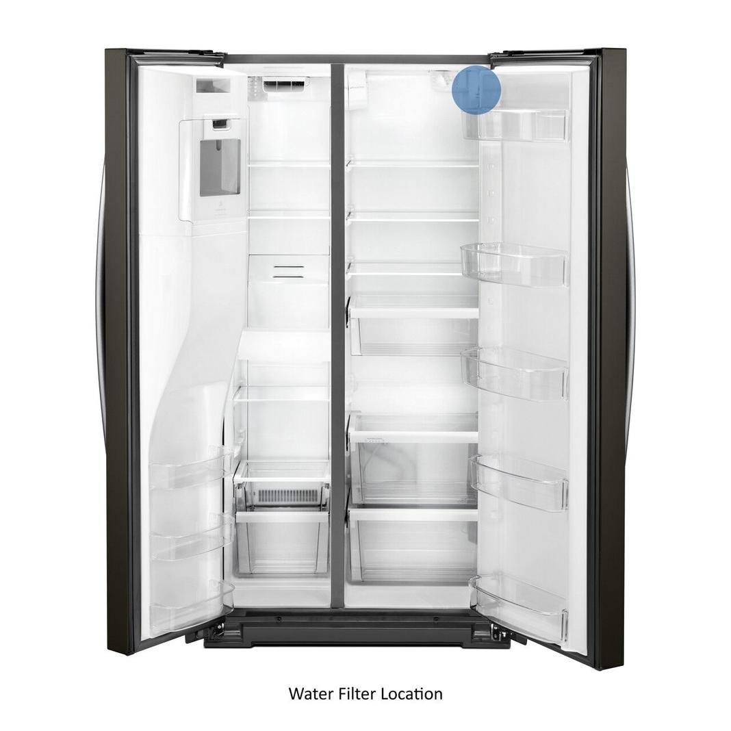 Whirlpool - 36 Inch 21 cu. ft Side by Side Refrigerator in Black Stainless - WRS571CIHV