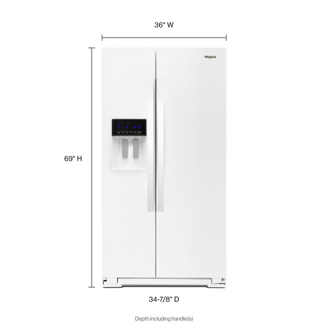 Whirlpool - 36 Inch 28 cu. ft Side by Side Refrigerator in White - WRS588FIHW