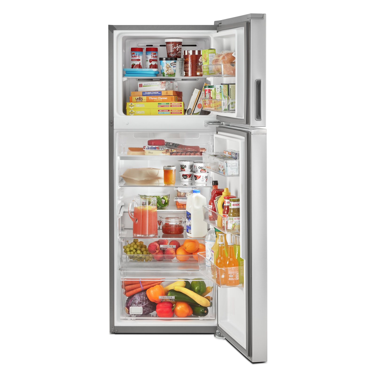 Whirlpool - 24.375 Inch 12.9 cu. ft Top Mount Refrigerator in Stainless - WRT313CZLZ