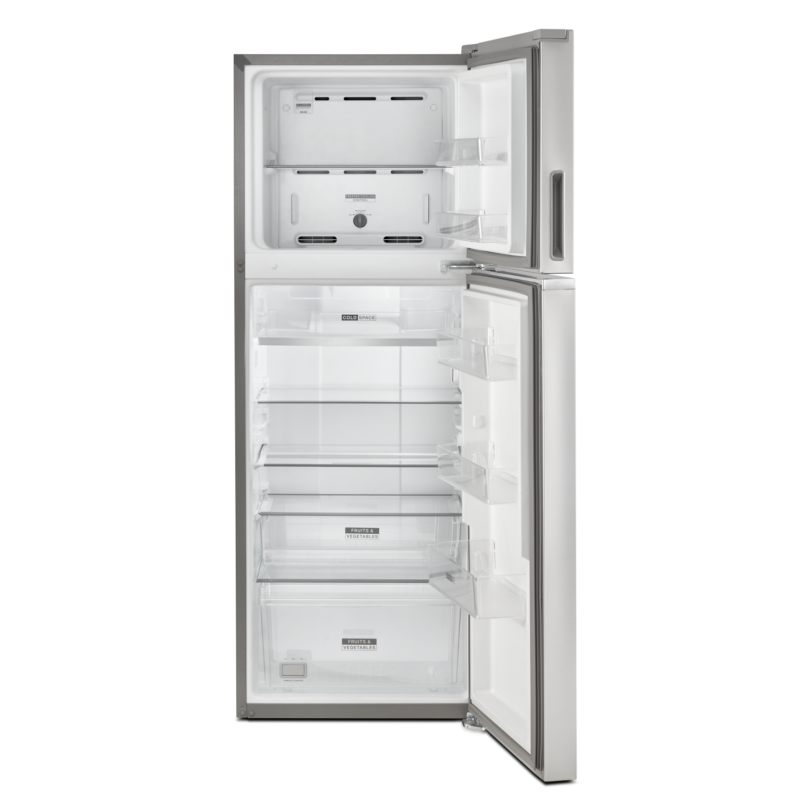 Whirlpool - 24.375 Inch 12.9 cu. ft Top Mount Refrigerator in Stainless - WRT313CZLZ