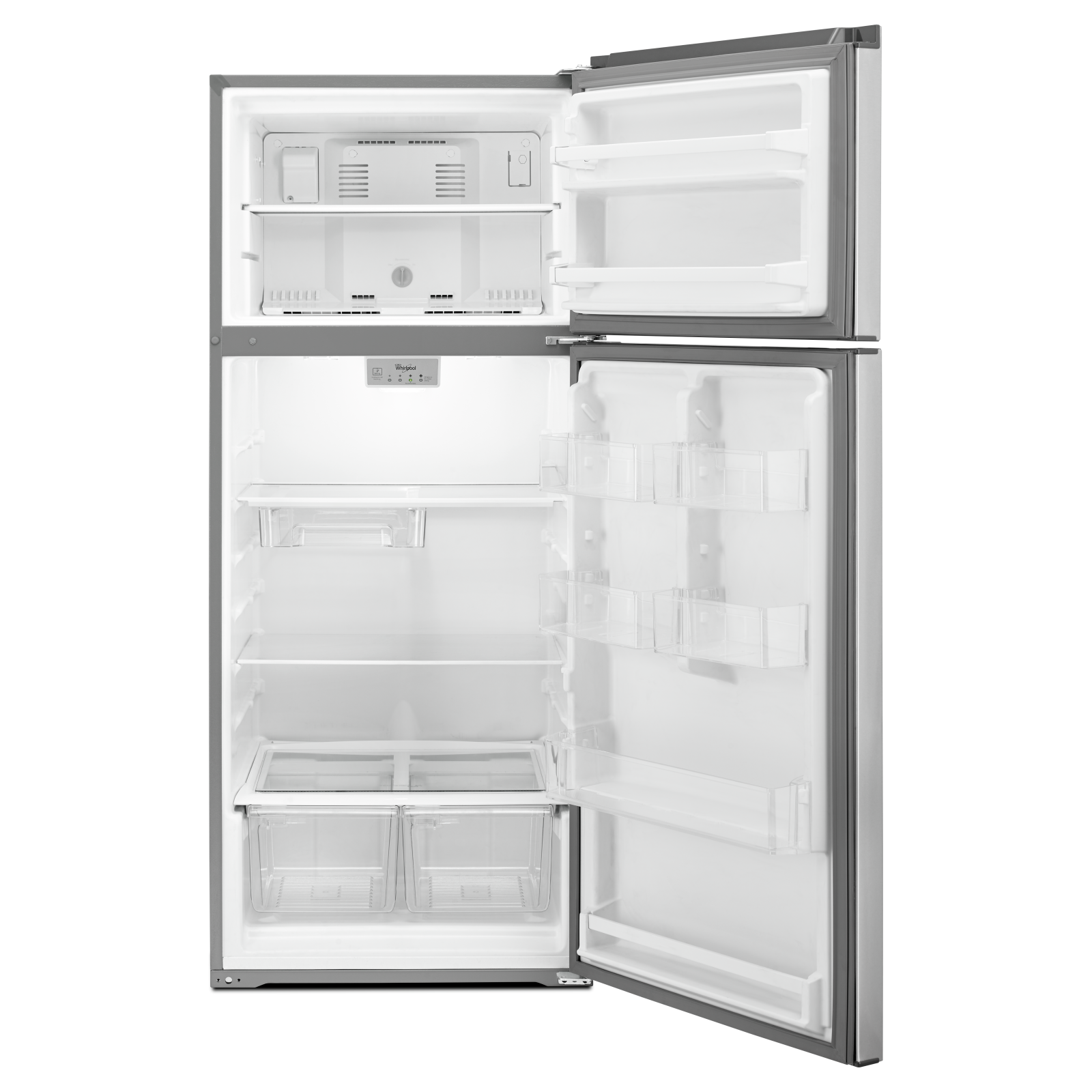 Whirlpool - 28 Inch 17.64 cu. ft Top Mount Refrigerator in Stainless - WRT518SZFG