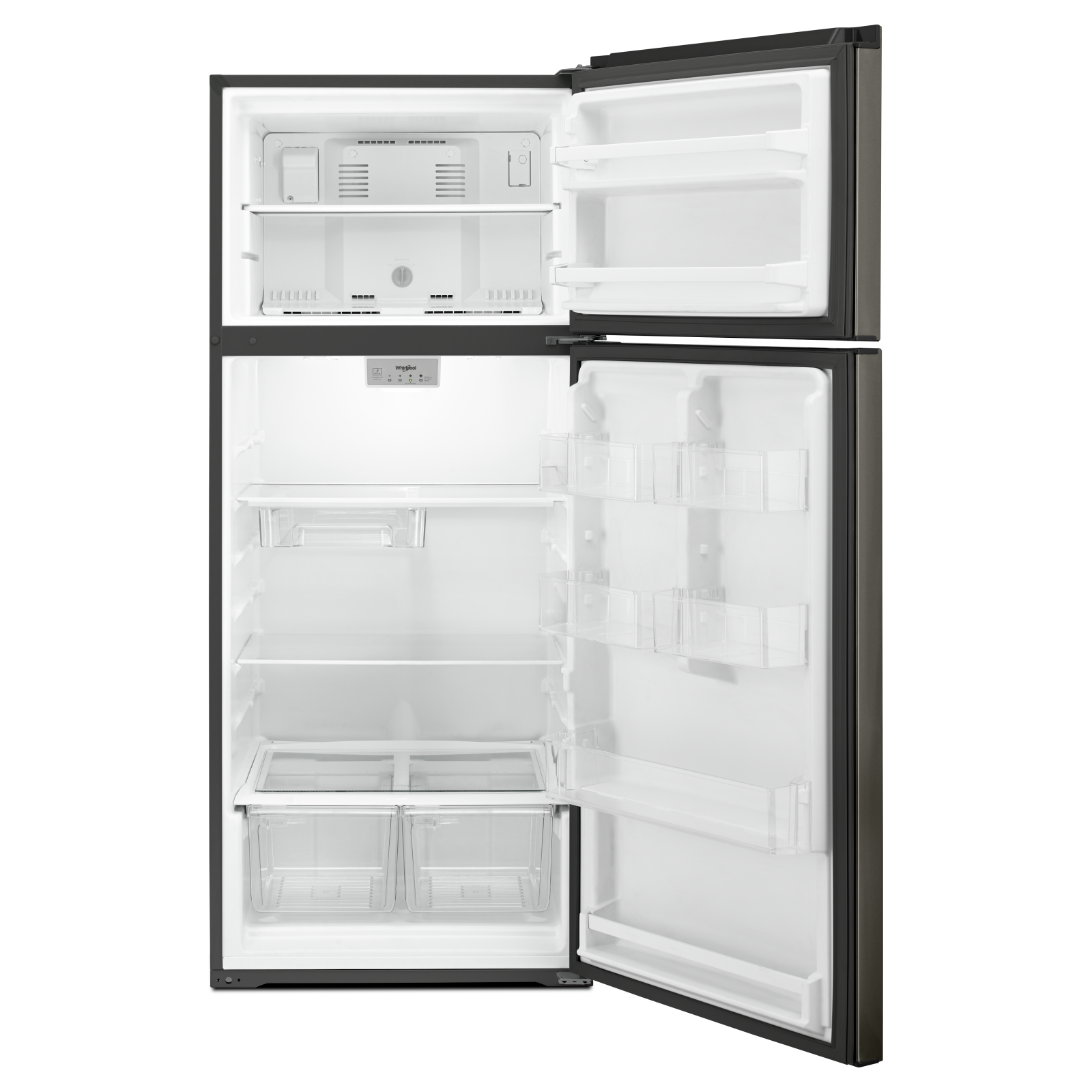 Whirlpool - 28 Inch 17.61 cu. ft Top Mount Refrigerator in Black Stainless - WRT518SZKV