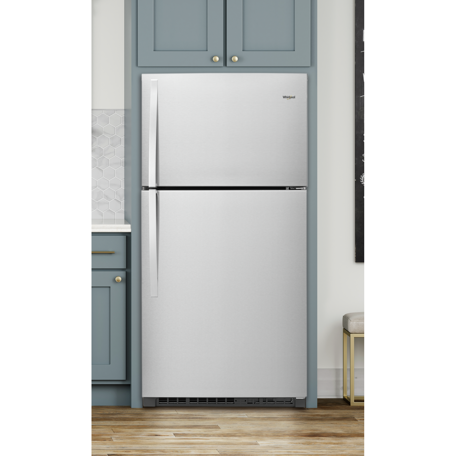 Whirlpool - 32.75 Inch 21.31 cu. ft Top Mount Refrigerator in Stainless - WRT541SZDZ