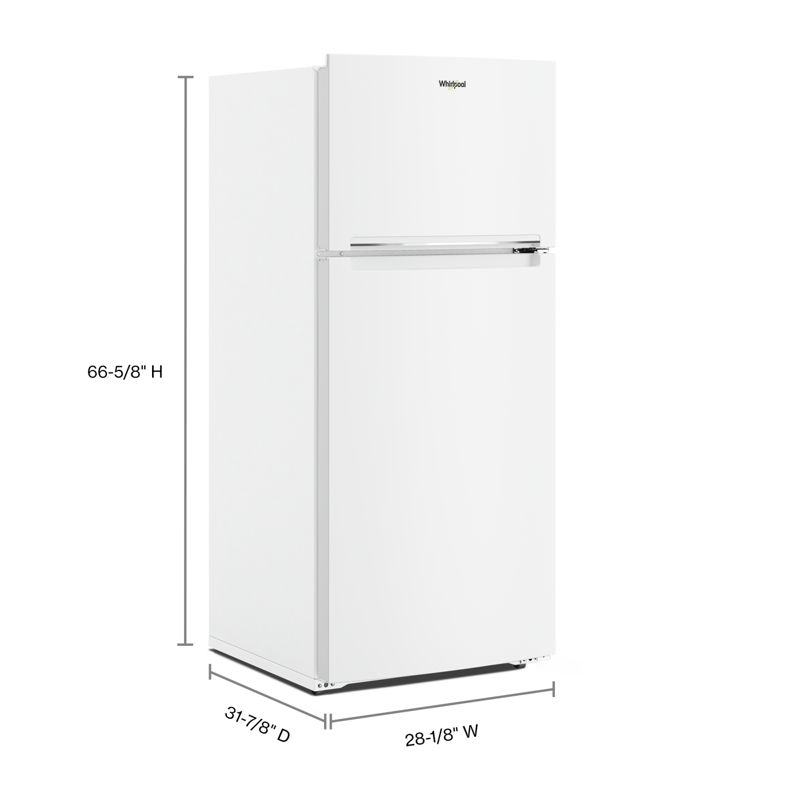 Whirlpool - 28.13 Inch 16.6 cu. ft Top Mount Refrigerator in White - WRTX5028PW