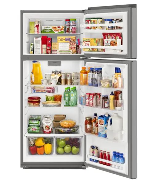 Whirlpool - 28.13 Inch 16.3 cu. ft Top Mount Refrigerator in Stainless - WRTX5328PM