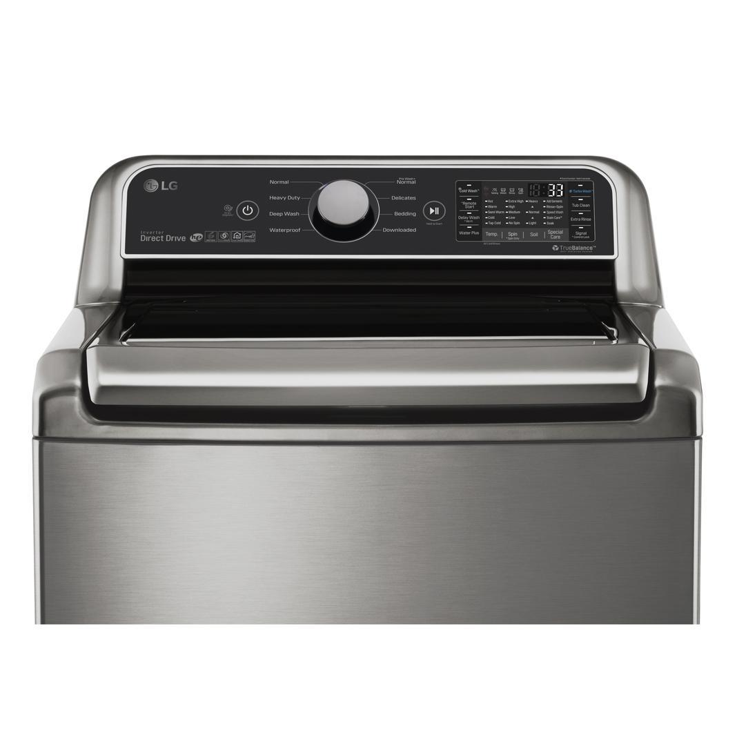 LG - 5.8 cu. Ft  Top Load Washer in Stainless - WT7300CV