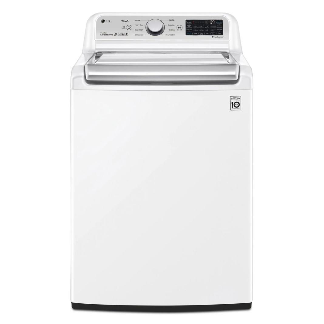 LG - 5.6 cu. Ft  Top Load Washer in White - WT7305CW