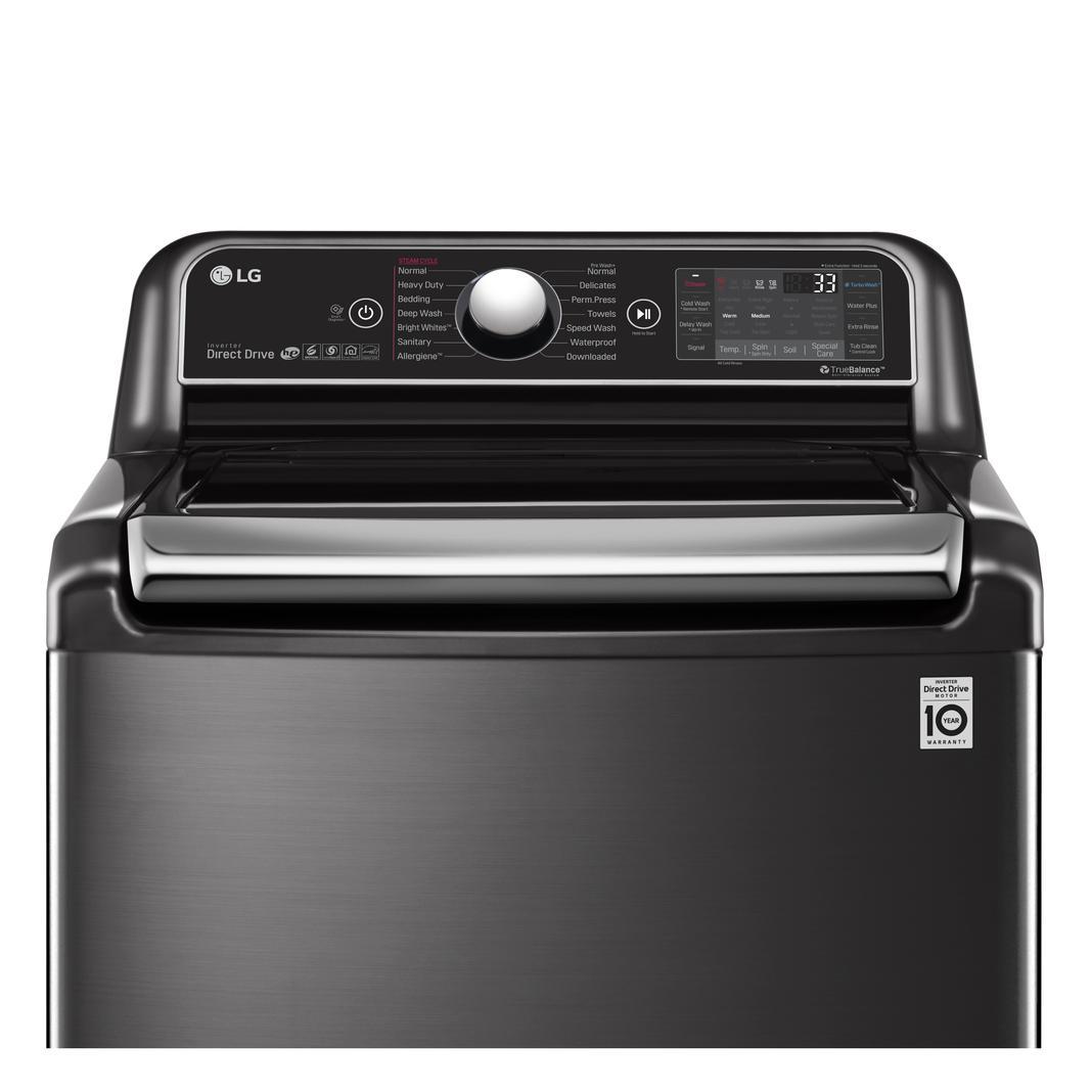 LG - 6 cu. Ft  Top Load Washer in Black Stainless - WT7850HBA