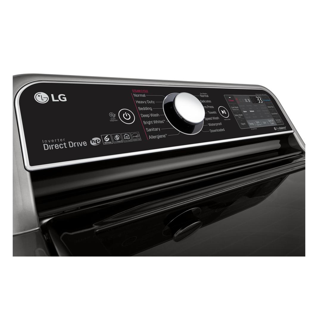 LG - 6 cu. Ft  Top Load Washer in Stainless - WT7850HVA