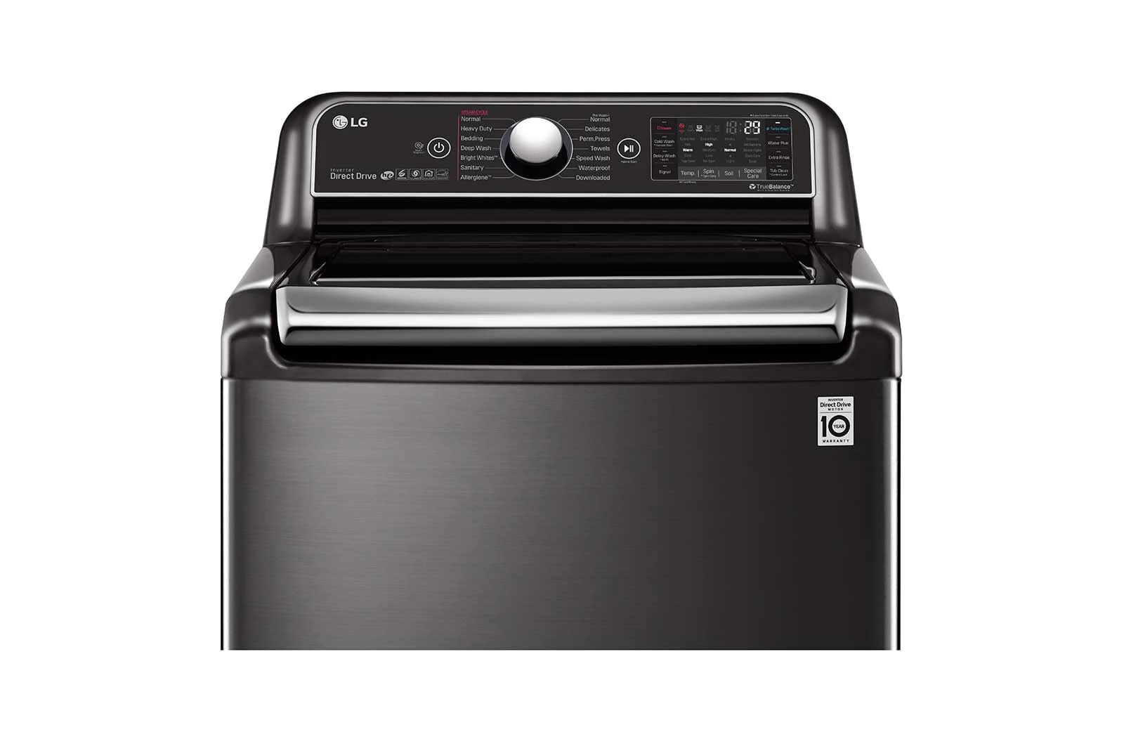 LG - 6.3 cu. Ft  Top Load Washer in Black Stainless - WT7900HBA