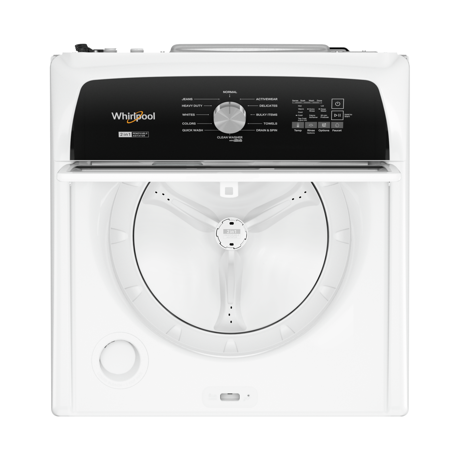 Whirlpool - 5.4 cu. Ft  Top Load Washer in White - WTW5057LW