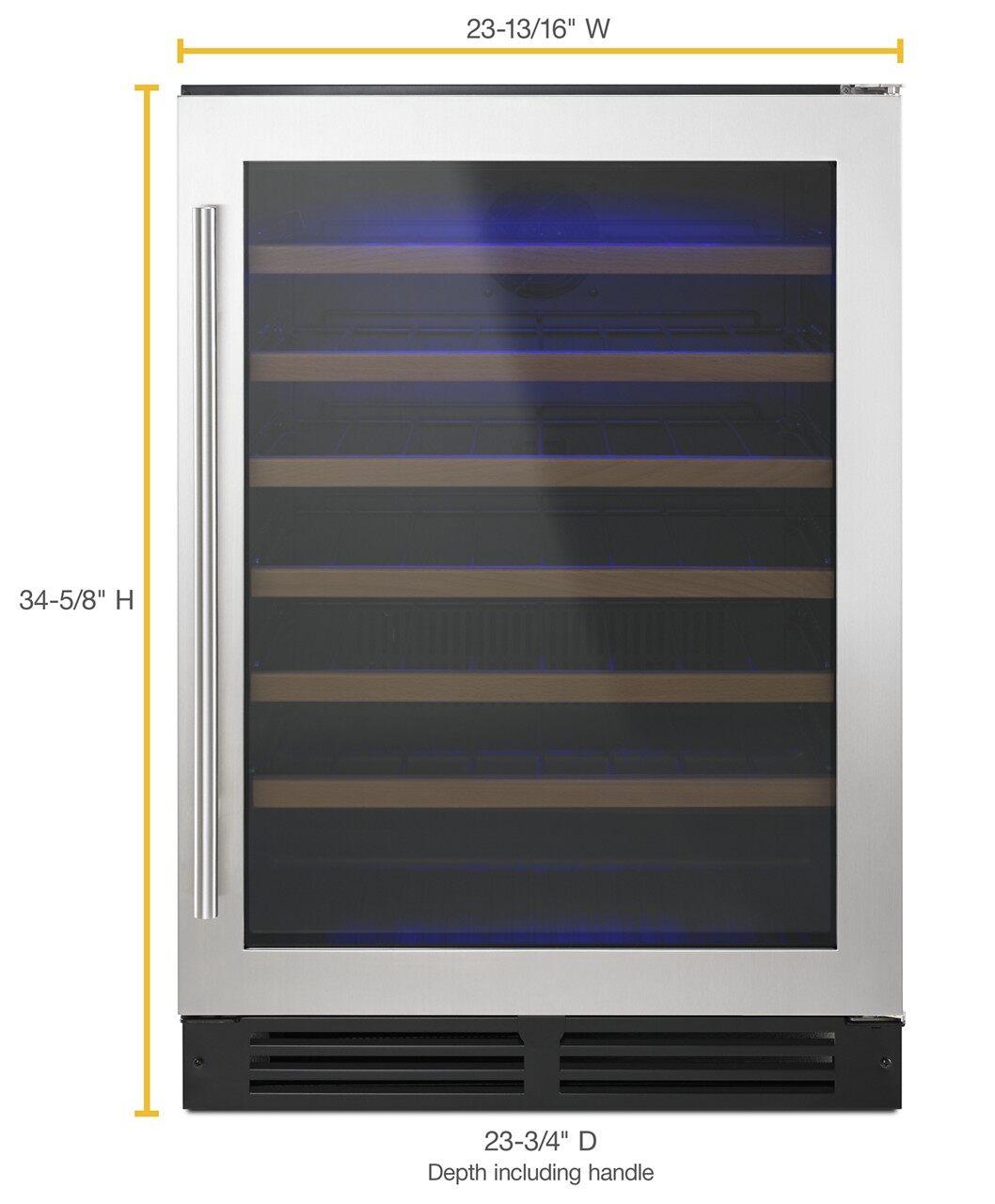 Whirlpool - 23.8125 Inch 24 Inch cu. ft Wine Center Refrigerator in Stainless - WUW35X24DS