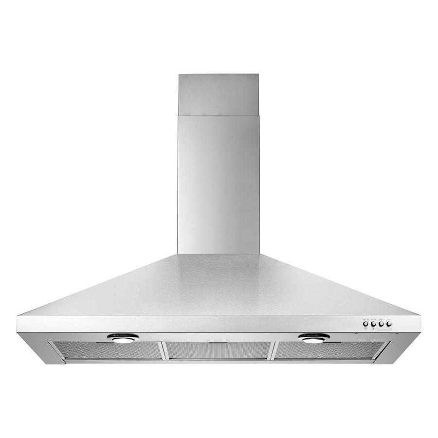 Whirlpool - 36 Inch 310 CFM Wall Mount and Chimney Range Vent in Stainless - WVW7336JS