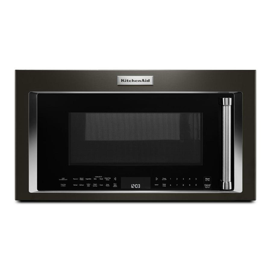 KitchenAid - 1.9 cu. Ft  Over the range Microwave in Black Stainless - YKMHC319EBS