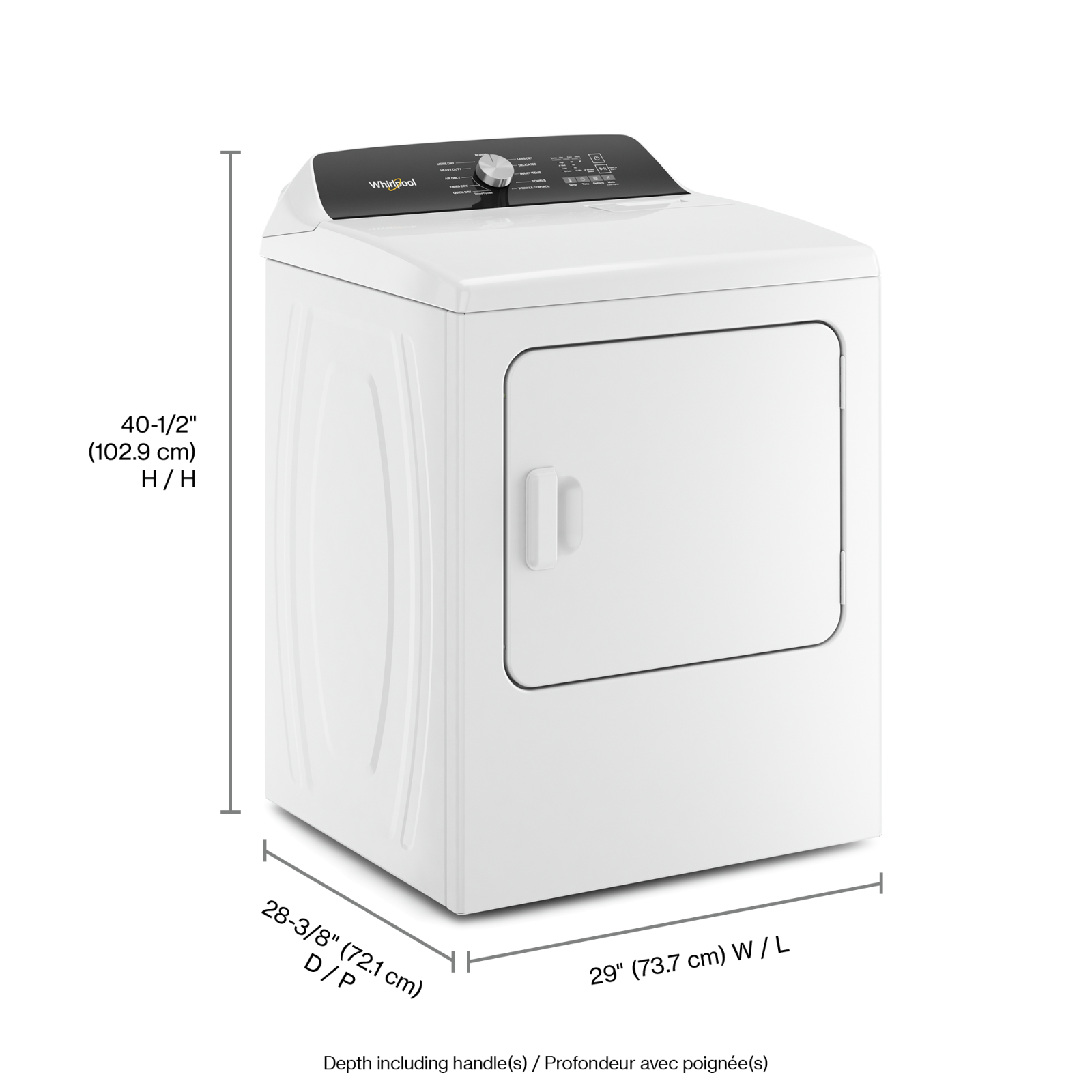 Whirlpool - 7 cu. Ft  Electric Dryer in White - YWED5010LW