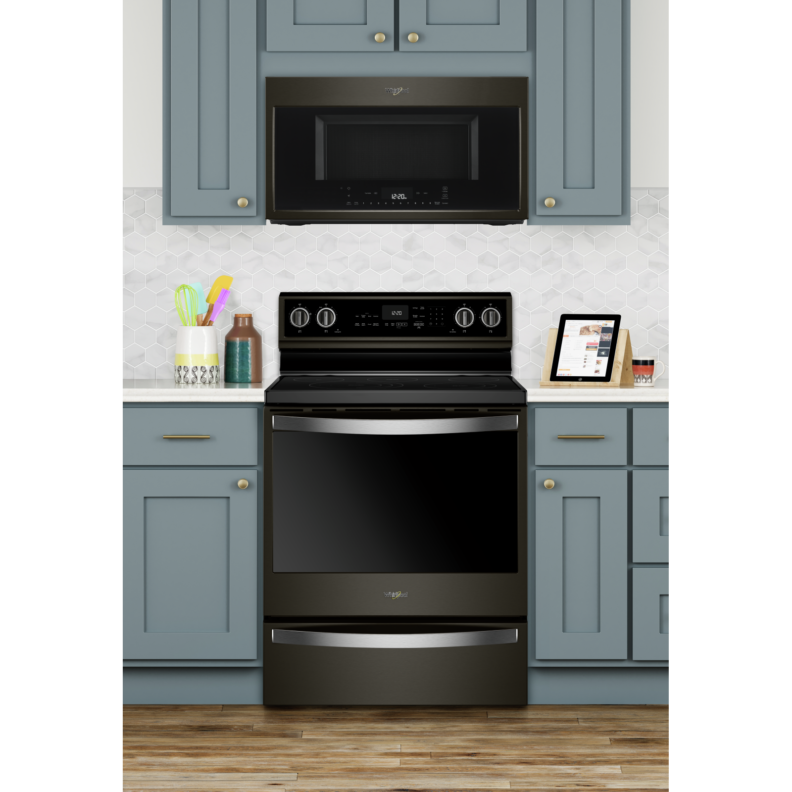 Whirlpool - 6.4 cu. ft  Electric Range in Black Stainless - YWFE975H0HV